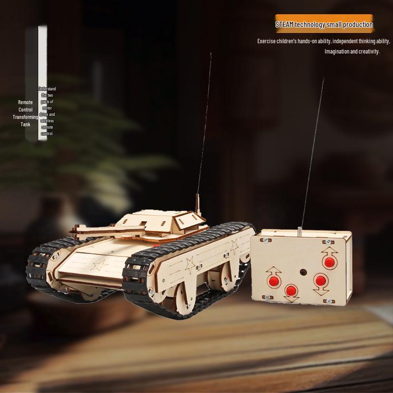 DIY Remote Control Tank Kit for Kids - Educational Building Blocks & Physics Model