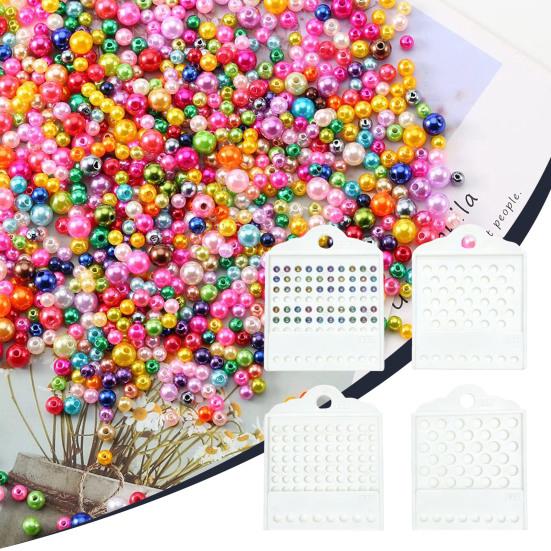 4Pcs Bead Counting Tray for Jewelry Making Plastic Sorting Board for 3/4/6/8mm Beads Sliding Divider Tool Craft Bead Sorting Organizer