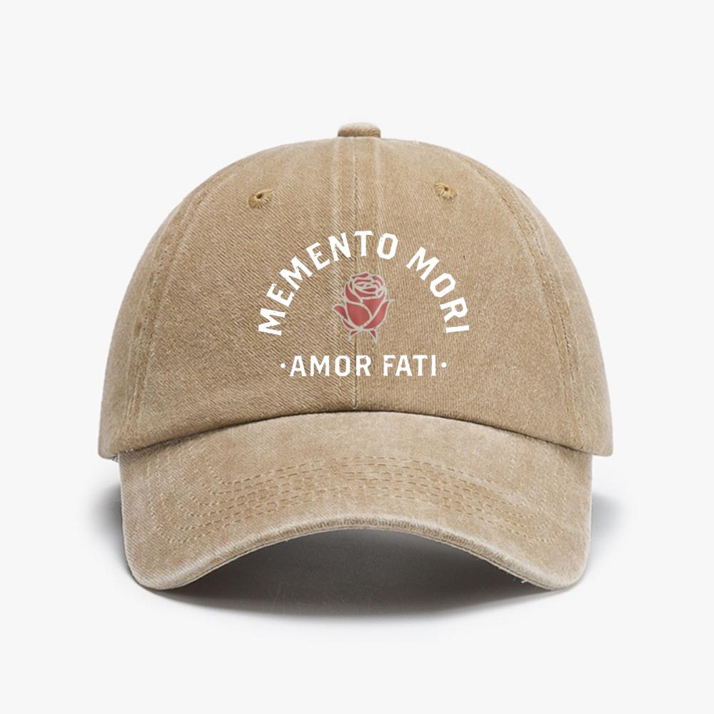 Steampunk Skull Unisex Hat MeUnisexto Mori Philosophy Stoic Amor Fati Baseball Cap Vintage Washed Denim Hat Unisex Adjustable Hats