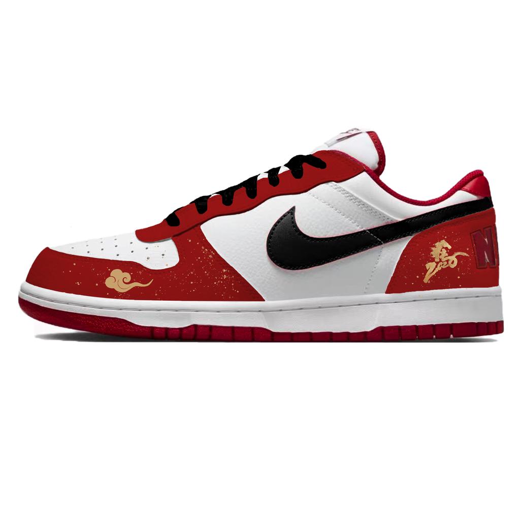 Nike Big Horse Steps On Auspicious Clouds Abrasion Resistant Abrasion Resistant Low top Skateboard Shoes Unisex Red 355152-150(team1719-)