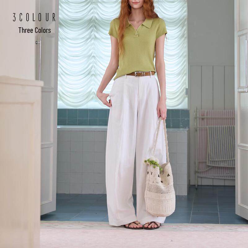 Sancai 2026 Autumn Loose High-Waist Wide-Leg Casual Pants L