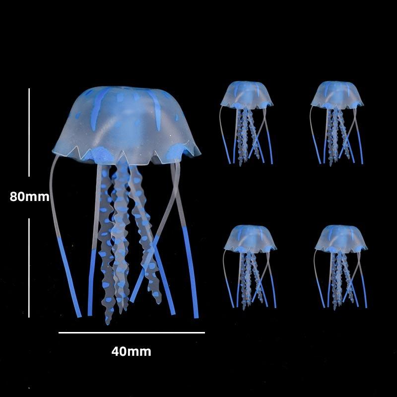 5/10 Piezas Medusas Brillantes con Ventosa Decoraciones para Acuario Medusas Brillantes Simuladas para Peceras Adecuado Varios Tanques