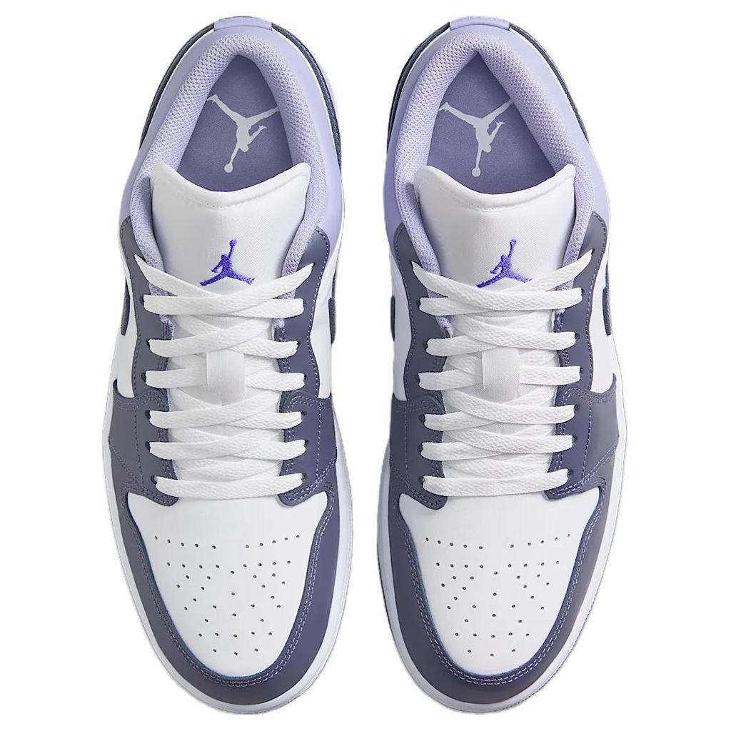 New Jordan Air Jordan 1 Anti Slip Wear Resistant Low Top Vintage Basketball Shoes Men's Purple White 553558-145