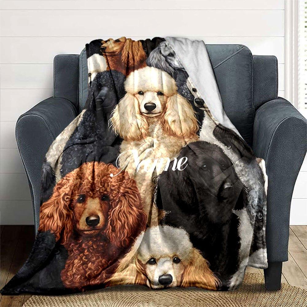Poodle Themed Home Customize Your Name Blankets Soft And Cozy Lightweight For Year Round Use Perfect For Picnics Sofa Office Bed Living Room Ideal