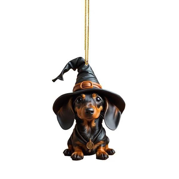 

Веселая тыква такса подвеска для автомобиля в ярких и смелых цветах 3