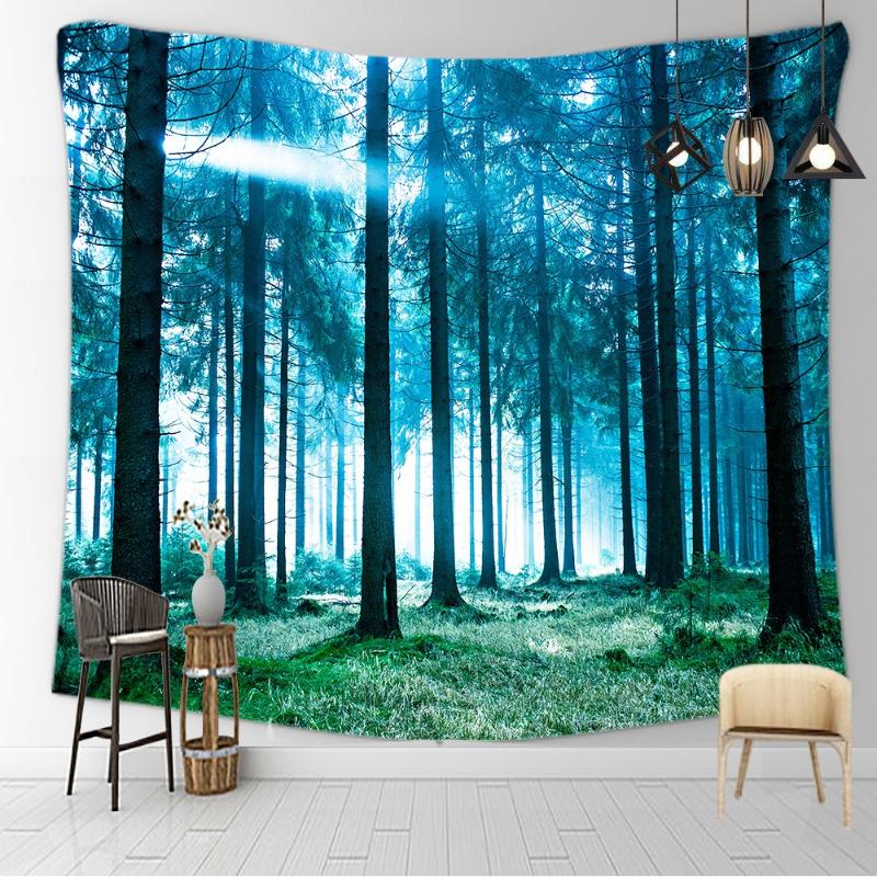 Bedruckter Wandteppich Waldteppich Wandbehang Strandmatte Polyester Picknickdecke Tischdecke