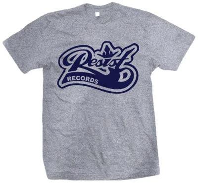 New Music Resist  Logo  Navy on Sports Grey T Shirt S