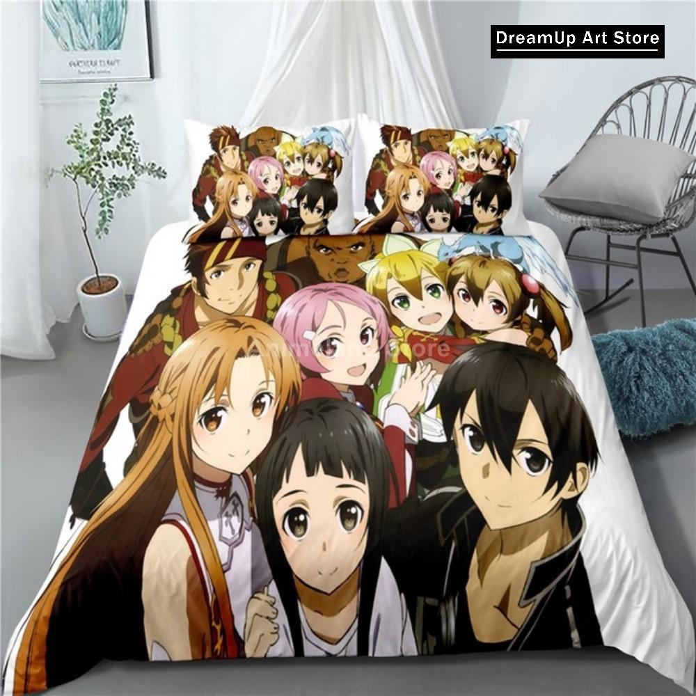 3D Print Fashion Anime Sword Art Online Bedding Set Boys Girls Twin Queen Full Size Duvet Cover Pillowcase Bed Adult Bedroom
