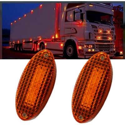 APSMOTIV 2PCS Amber Lens Front Raised Cab Roof Marker Light for Freightliner Cascadia Semi-Truck Freightliner Accessories Trailer...