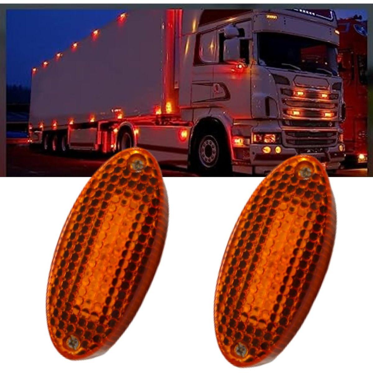 APSMOTIV 2PCS Amber Lens Front Raised Cab Roof Marker Light for Freightliner Cascadia Semi-Truck freightliner Accessories trailer...