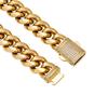 Men's 18K Stainless Steel Bracelet Titanium Steel Cuban Chain Encryption Chain Micro-inlaid Zircon Copper Buckle
