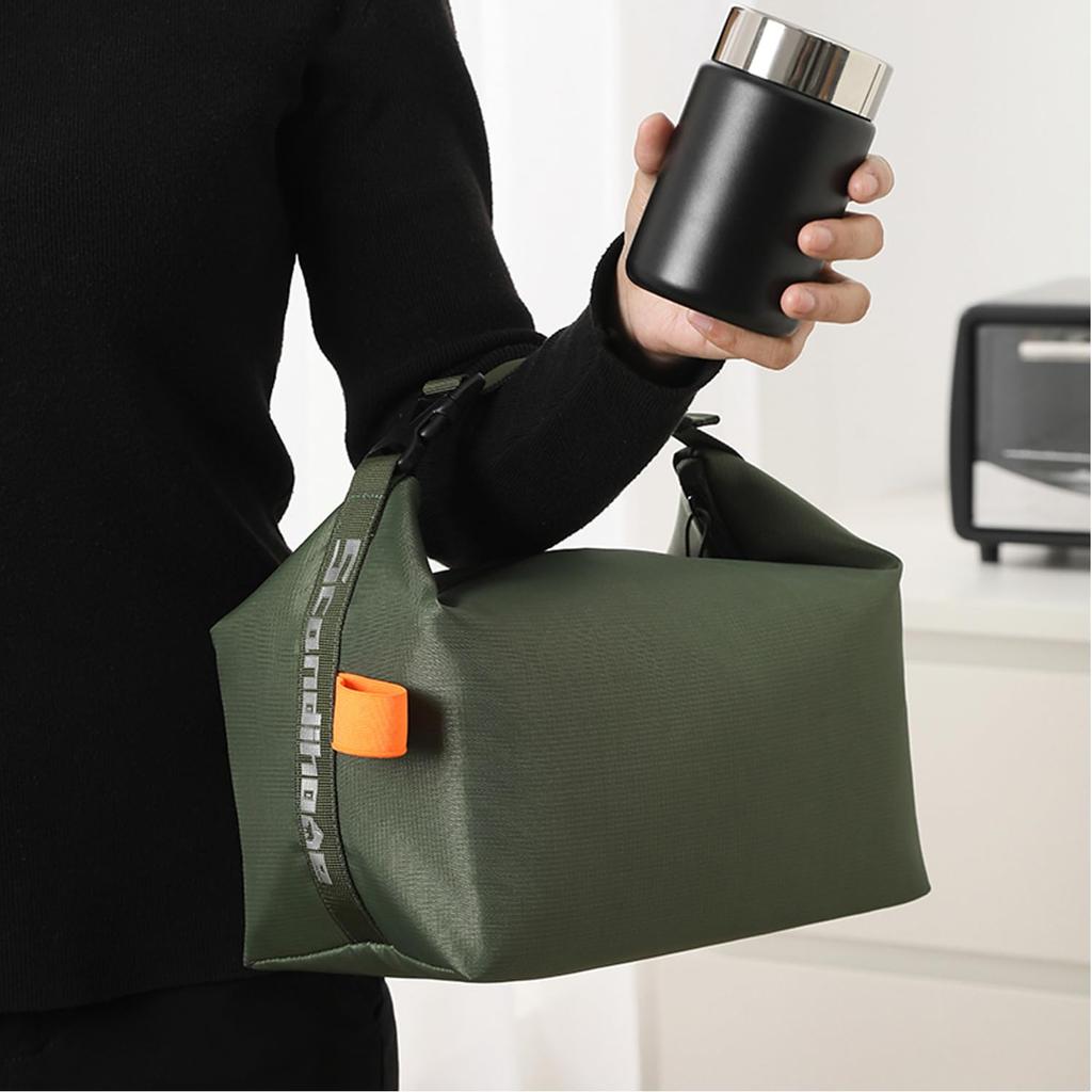 SEPWIK Lunch Insulated and Thermal Lunch Large Tote Bag for Outdoor Green Bag, Bag, Capacity, Stylish, Water-Repellent, Foldable, Activities, Camping,