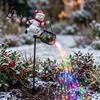 Christmas Snowman Yard Decorations Garden Stake Light, 3D Santa/Snowman Holding Glowing Cauldron Festive Holiday Pathway Lights Lamp, Waterproof
