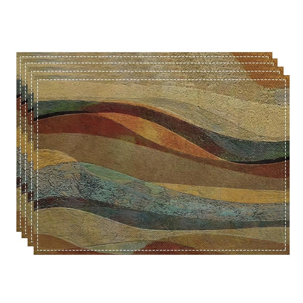 4 шт. Племенные узоры Салфетки под тарелку Льняные Настольные салфетки для Вечеринки Обеденного Декора Нескользящие Термостойкие Кухонные Обеденные Настольные салфетки 4Pcs-30X45cm(12X18in