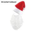 Christmas Hat Santa Claus Beard Wig Fluffy Santa Hat with Plush Brim and Liner for Adults Men Women DIY New Year Party Supplies