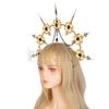 Handmade Dark Retro Gothic Virgin Mary Aura Goddess Sun KC Halo Cross Lolita Headwear Vintage Baroque Tiara Hair Accessories