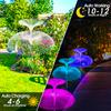 Luzes Solares de Caminho Duplas de Água-viva Decoração de Jardim LED Poste de Luz Impermeável para Exterior Quintal Gramado Pátio Lâmpada Solar para Gramado