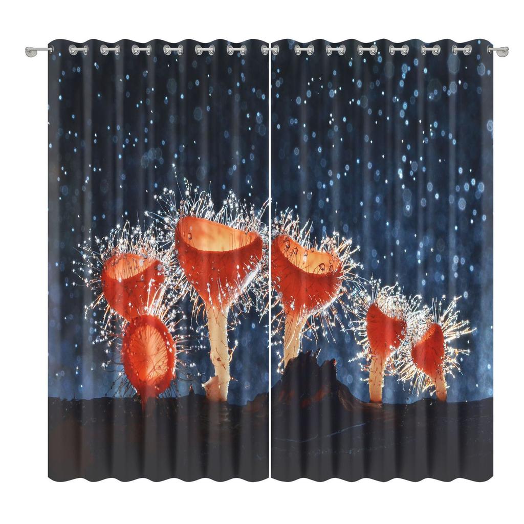 Forest Mushroom Curtain Cloth Bedroom Living Room Balcony Blackout Curtain Office Hotel Insulation Curtain
