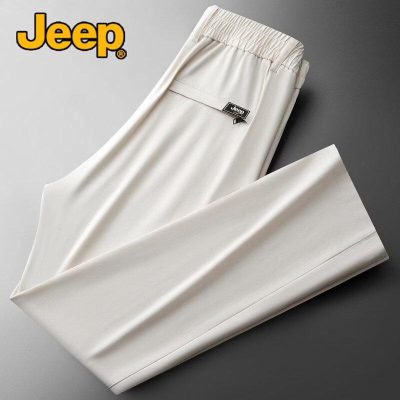 JEEP Men s Summer Linen Blend Straight-Leg Casual Pants 6XL