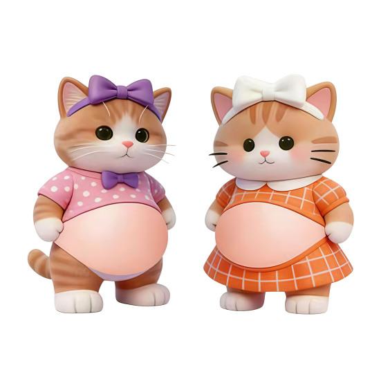 1 Paar Elastischer Bauchtier-Aufkleber Angst Stressabbau Cartoon Bär Hund Katze Aufkleber mit Dickem Bauch Bauchtier zum Kneten Kollisionsschutz-Aufkleber