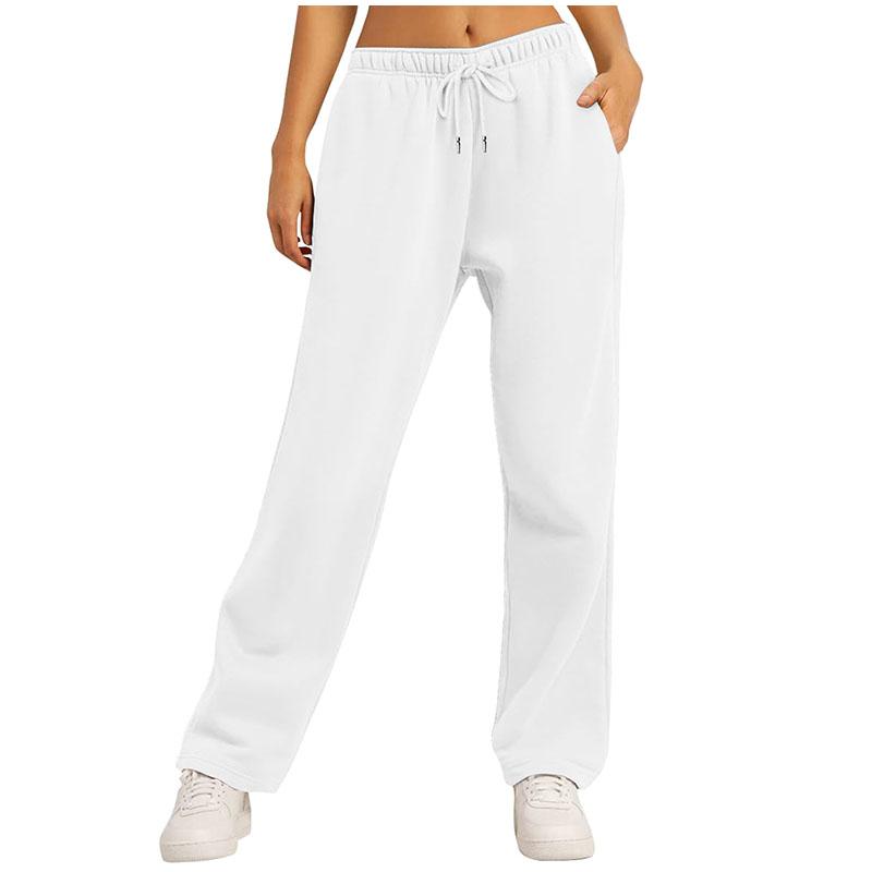 Women’s Wide Leg Pants Sweatpants Travel Bottom Workout High Waist All-Match Joggers Straight Pants