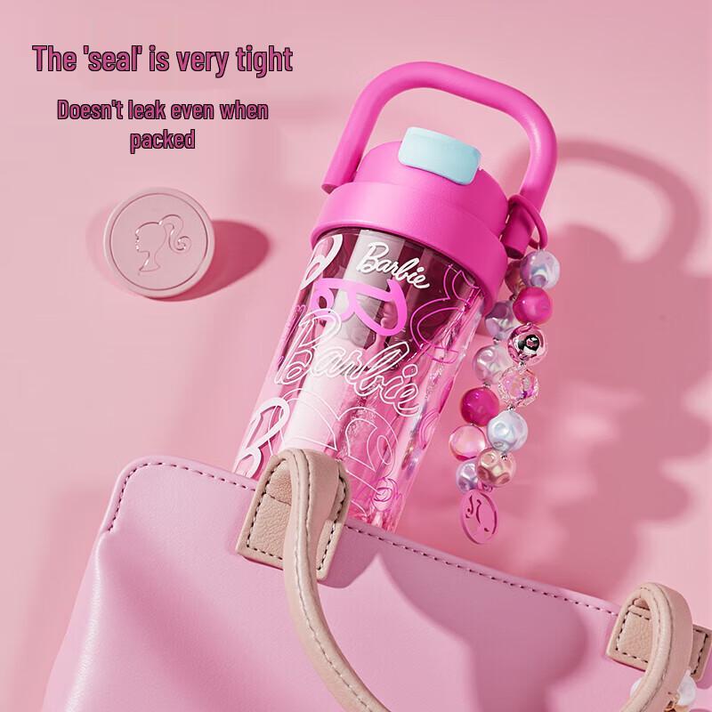 GEMINI Barbie Pink Straw Water Bottle