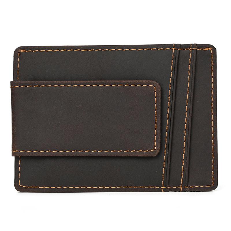 Card holder luxury  designer money clip purse for woman man small wallets genuine leather credit card ID Cash Bill Holder