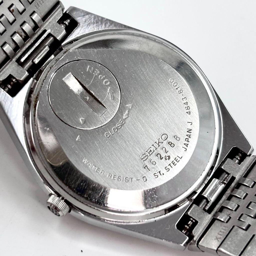Used [Operation/Genuine Bracelet] SEIKO/SEIKO GRAND QUARTZ/Grand Quartz Day Date Snow Dial/Diamond Dust Made by Suwa Seikosha Manufactured in June