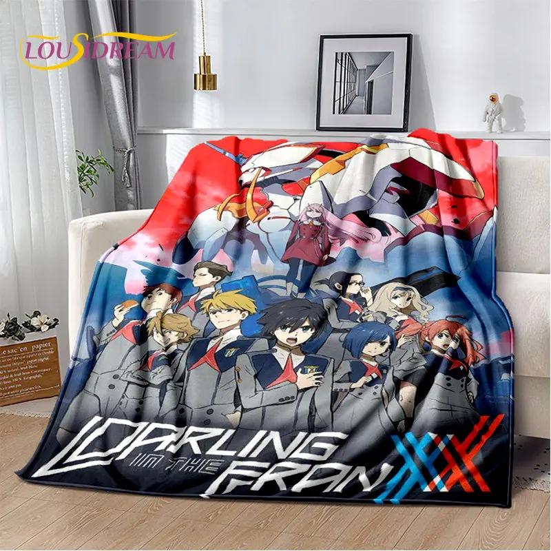 Zero Two DARLING In The FRANXX Soft Plush Blanket,Flannel Blanket Throw Blanket for Living Room Bedroom Bed Sofa Picnic Cover 3D