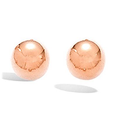 [R2578] - Vergoldete Ohrringe 'Kugeln' Roségold - 6 mm