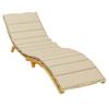 Sun Lounger Cushion Beige 200x70x3 Cm Oxford Fabric