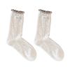 Damen Herbst und Winter Alles Build Holzohr Seitenstoffetikett Lange Röhre Rippstrick Socken