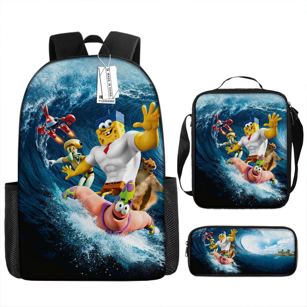Spongebob Squarepants Children'S School Bag Male And Female Students Backpack Kindergarten Cute Cartoon Backpack Pencil Bag