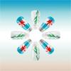 24 Pcs Summer Artificial Nail Long Ballerinas Full Cover False Nail Glittering Stick on Nail Coconut Tree Press On Nail