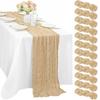 90*180cm Cheesecloth Bohemian Polyester Table Runners, Pleated Atmospheric Table Runner, Home Dining Table Room Wedding Decor