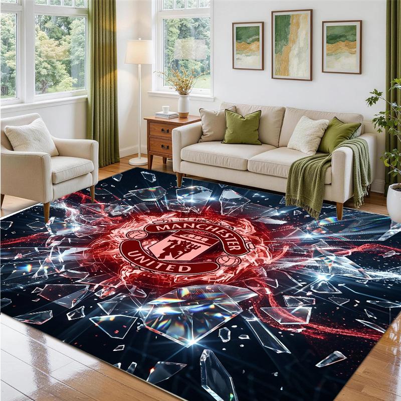 Tappeto in Velluto Cristallo Design Manchester United Tappetino Decorativo Morbido per Ingresso Camera da Letto
