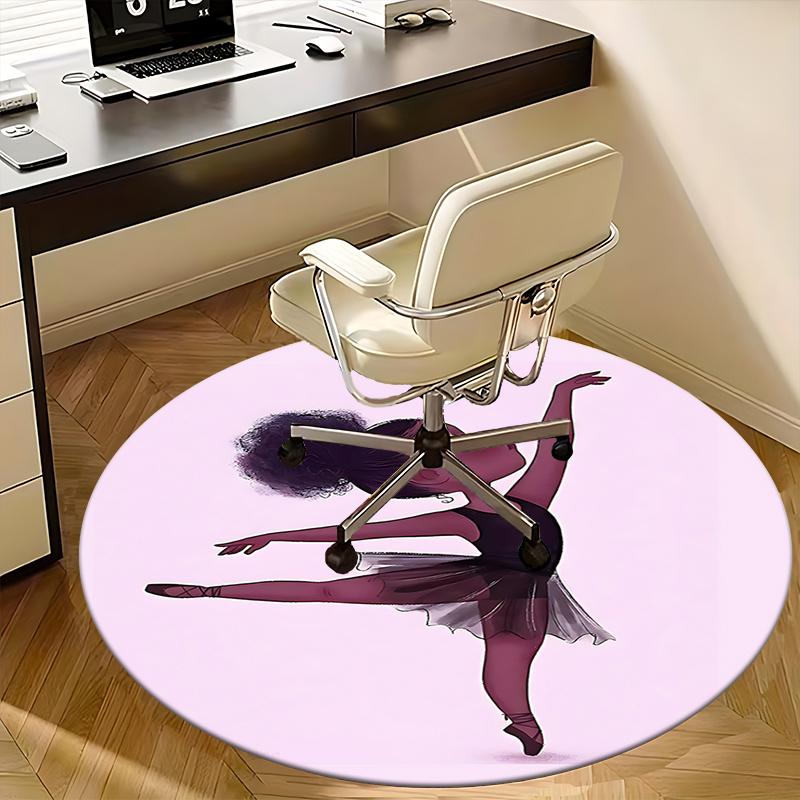 Ballerina Chair Mat: Round Carpet for Home Decor, Office Use, and Gifts - Perfect for Bedrooms, Living Rooms, and Various Spaces0508b