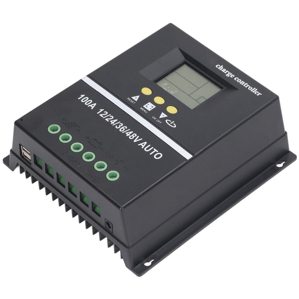 MPPT Solarladeregler Dual-USB-Anschluss Hintergrundbeleuchtetes LCD-Display Solarmodulregler 12V 24V 36V 48V Adaptiv