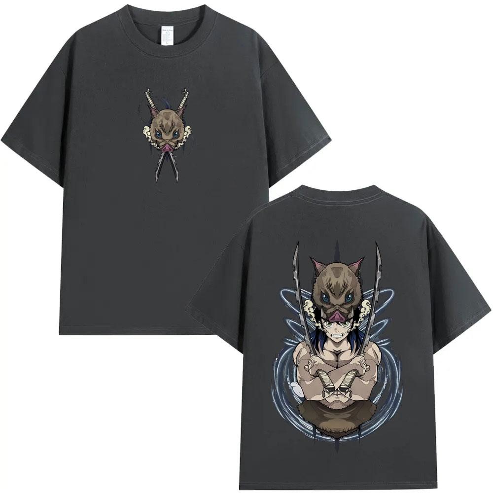 Anime Demon Slayer Hashibira Inosuke Graphic T Shirts Men Women Casual Oversized Short Sleeve T-shirts Men's