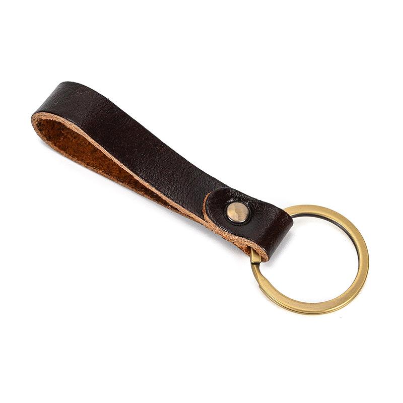 Leather Keychain Original And Personalized Retro Mad Horse Leather Key Ring Key, First Layer Key Pendant, A Large Number Of