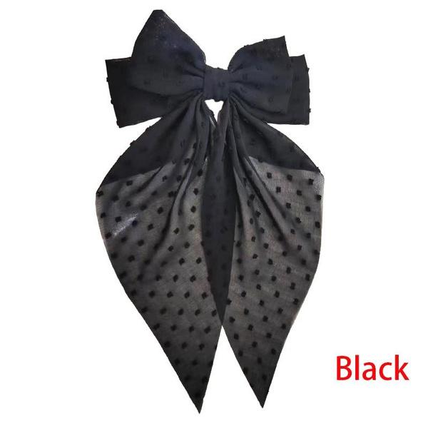 Chiffon fabric bow hair clip retro style hair clip spring clip hair accessories