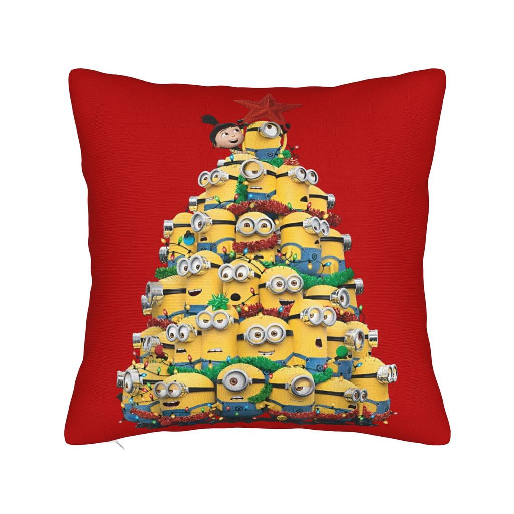 Cartoon M-Minions Christmas Pillowcase Soft Polyester Cushion Cover Gift  Throw Pillow Case Cover Home Zippered 40*40cm