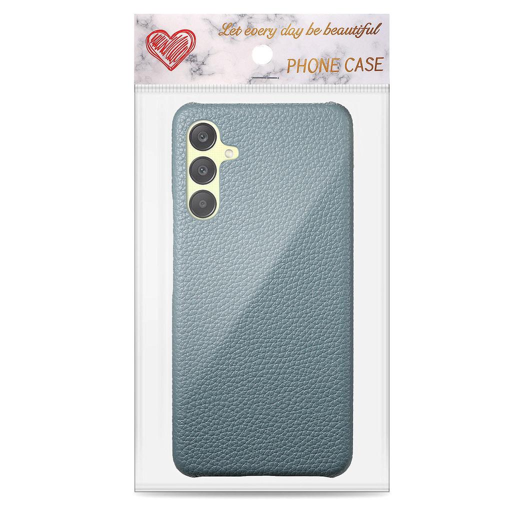 For Samsung Galaxy S25+ Case Litchi Texture Leather Coated PC Mobile Back Cover