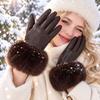 Anti-splash Water Winter Mittens Suede Fabric Touchscreen Gloves Leather Gloves  Snow Travel