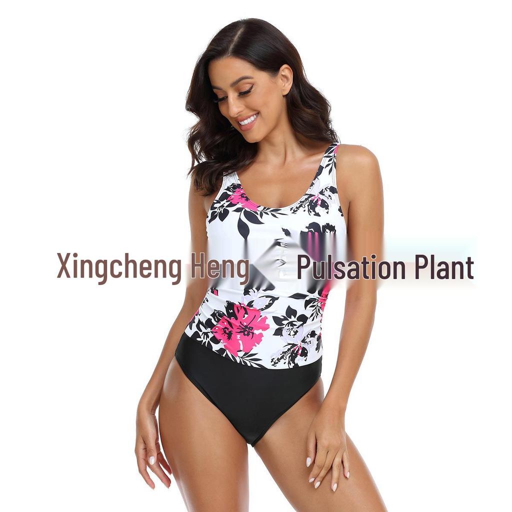 2023 Plus Size Solid Color Tummy Control Triangle One-Piece Swimsuit - Sexy Backless Fashion Bikini