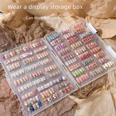 Portaoggetti e espositore trasparente antipolvere di grande capacità per nail art con cartella colori