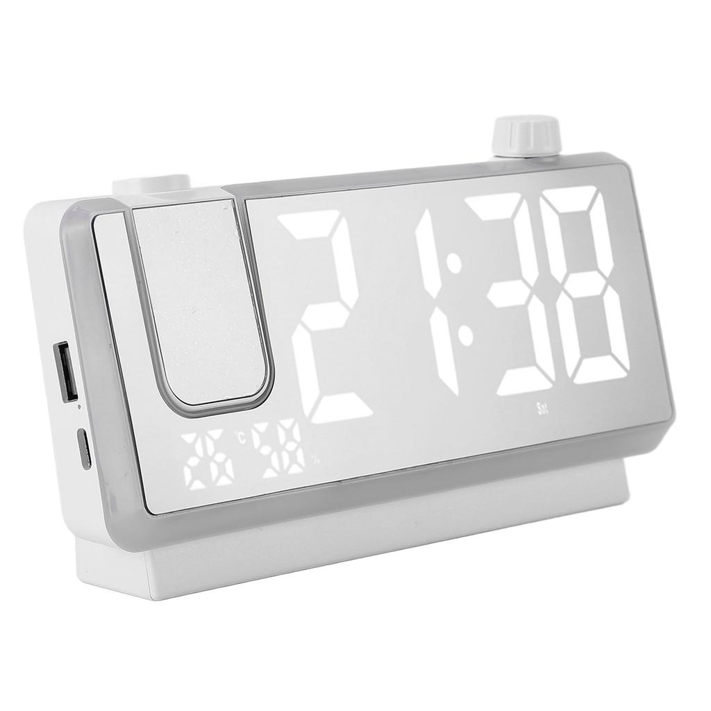 LED Projection Clock Large Display Color Screen Mirror Digital Electronic for Home Bedroom Desktop Snooze Wake Up