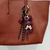 Yogodlns New PU Leather Bunny Keychain Heart Decoration Key Holders Hanging Charm Solid Color Bag Pendant Accessories Gift