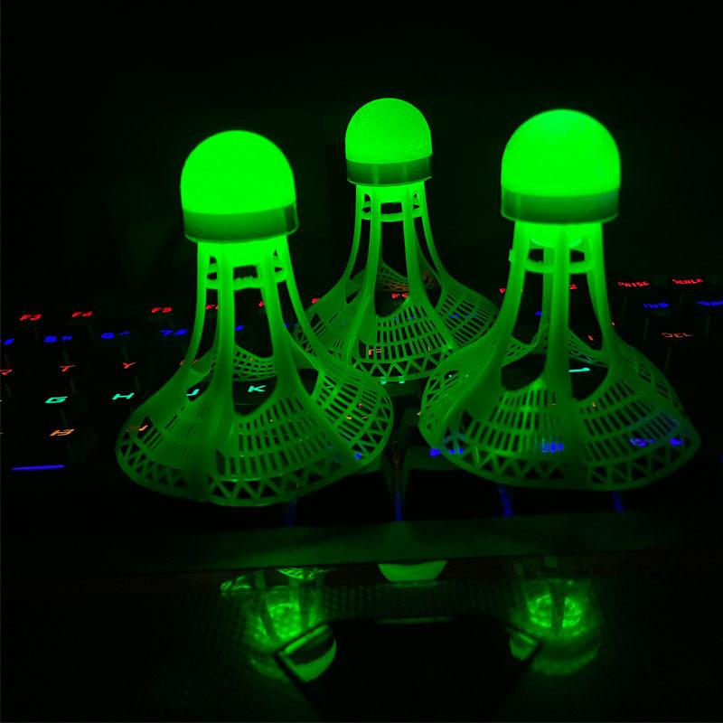 3Pcs Red Light Badminton LED Glow in The Dark Badminton Shuttlecocks Windproof Birdies Ideal for Practice Nighttime Play