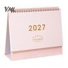 Small Desk Planner 2027 Calendar, Standing Flip Desktop Minimalist Gold Foil Cover Monthly Organizer for Planner, Thick Paper Note Taking, Office Home